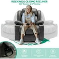 thumbnail image 4 of VIVIJASON Manual Swivel Rocking Glider Recliner Chair with Heat & Vibration Massage, 360° Swivel Overstuffed Reclining Chair with 2 Cup Holders, Side Pockets & USB Ports for Living Room, Gray, 4 of 7