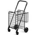 Costway Folding Shopping Cart, Basket Rolling Utility Trolley