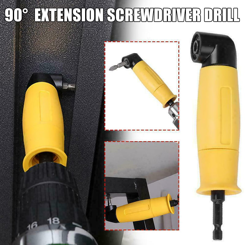 90 Degree Right Angle Extension Drill Driver Screwdriver Adapter Attachment Accs 
