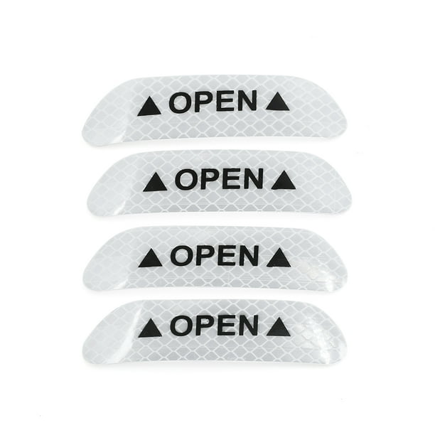 4Pcs Cinta Reflectante Pegatina Coche Puerta Abierta Signo De Advertencia De Seguridad Adhesivo