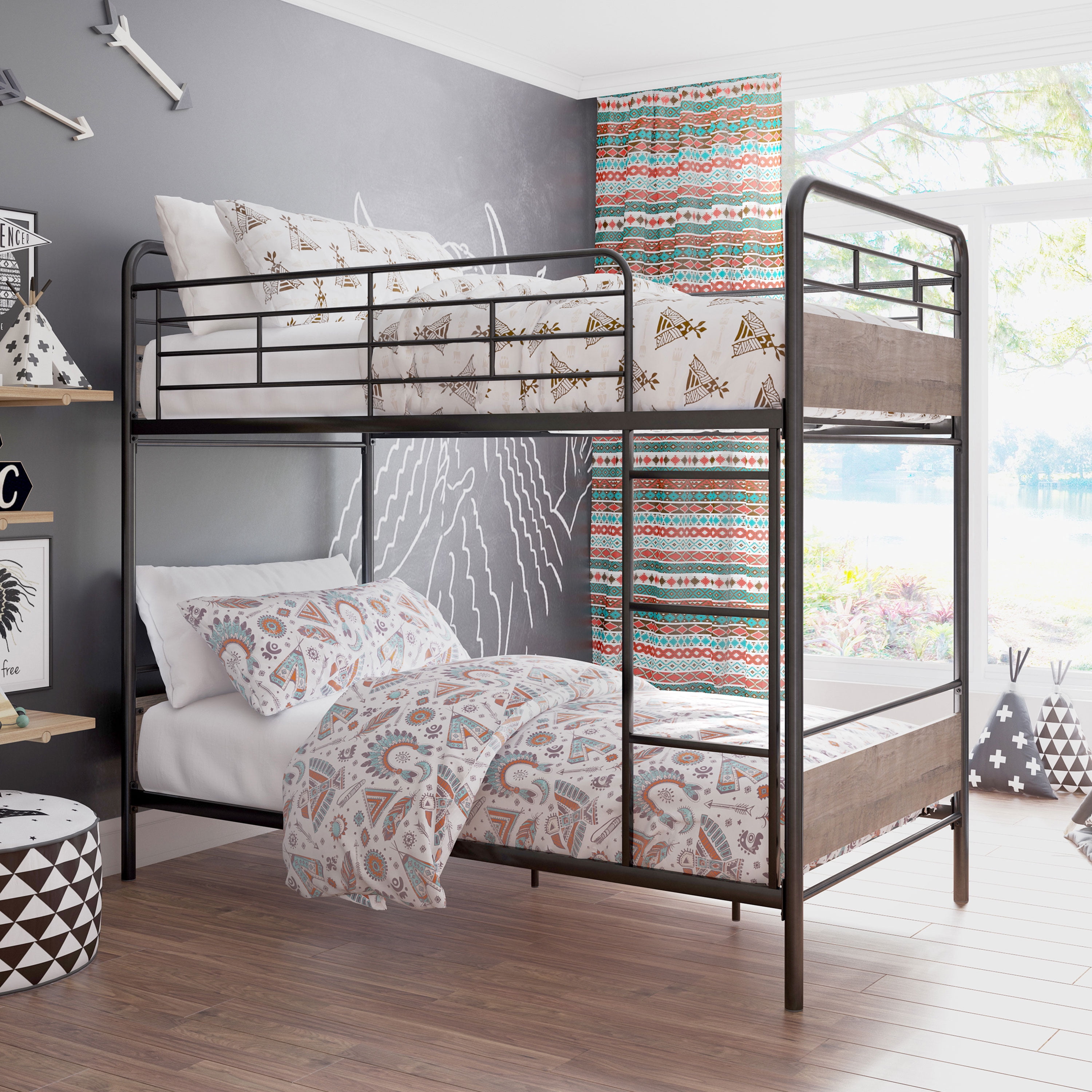 Better Homes And Gardens Anniston Twin Over Twin Bunk Bed Metal Frame