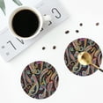 thumbnail image 4 of Yiaed Watercolor Romantic Paisley Print Leather Coasters for Drinks - Cup Coasters Coffee Table Kitchen Table Bar, Home & Office Gifts Handmade Drink Coasters-Round Shape, 4 of 6
