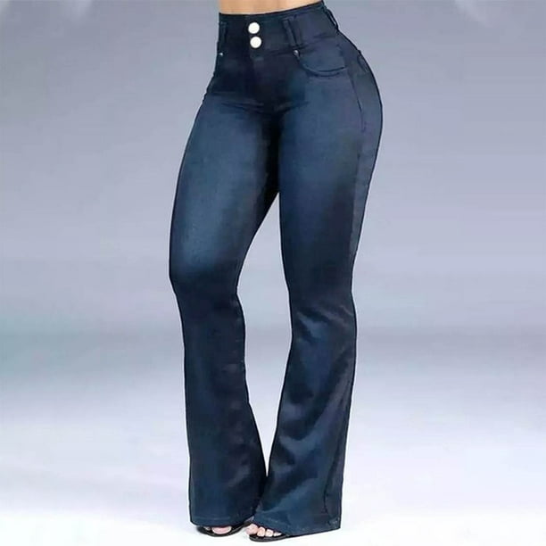 jovati Womens Jeans Size 14 Women Fashion Leisure Pocket Button Trousers  Slightly Flared Pants Denim Jeans Womens Jeans Size 12 Womens Jeans Size 16 Womens  Jeans Size 10 Womens Jeans Size 8 