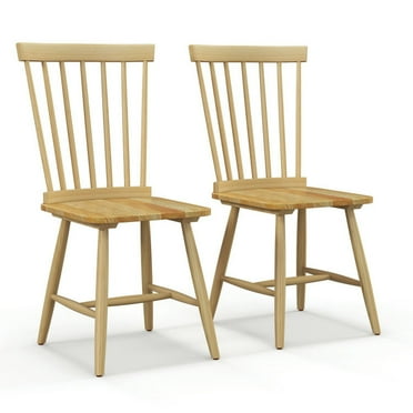 YYAo Dining Chair,Bar Chairs,Dining Chairs,Set of 2 Windsor Dining Chairs with High Spindle Back-Natural