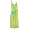 thumbnail image 6 of Lime Green Swirls Sleeveless Dress Loose Women's Dress Dresses Luxury Evening Dresses, 6 of 9