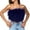 Navy, variant on Women Shirts Women's Sexy Strapless Feather Tulle Crop Top Elegant Mesh Pleated Tube Tops Off Shoulder Bustier for Party Clubwear Y2K Navy,S-XXL