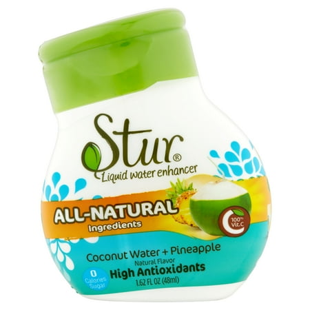 Stur All Natural Coconut Water & Pineapple Flavor Enhancer Liquid Drink Mix