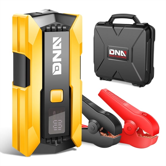 12V 2000A Multi-function Portable Car Battery Jump Starter for Up to 8.0L Gas & 6.3L Diesel Engine, With Carry Case Yellow