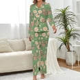 thumbnail image 2 of Top-kevin Women's Pajama Sets Tooth Crown Long Sleeve Lounge Sets Pjs Sleepwear with Pockets, 2 of 12