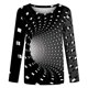 thumbnail image 4 of Blusa de cuello redondo de manga larga con estampado degradado de novedad clásica para mujer Pompotops  gfhjh19274, 4 of 5