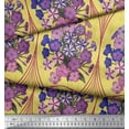 thumbnail image 3 of Soimoi Silk Fabric Geometric & Flower Artistic Printed Fabric 1 Yard 42 Inch Wide, 3 of 3
