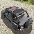 thumbnail image 7 of Shadeidea Jeep Wrangler JK Sunshade JKU 4 Door Top Sun shade, Front & Rear Soft Cover -(Black Mesh Screen Soft Cover, NO FADED Flag) (2007-2018), UV Blocker -10 Years Lasting, 7 of 7