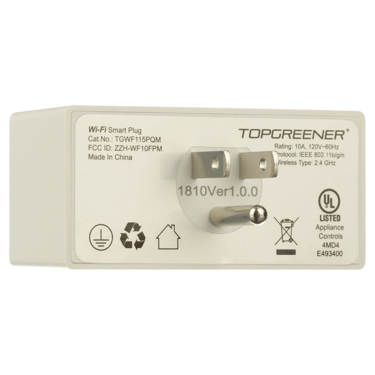 TOPGREENER Mini Smart Plug with Energy Monitoring