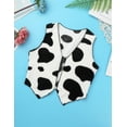 thumbnail image 4 of DPOIS Kids Western Cowboy Cowgirl Party Fancy Dress Cow Printed Vest Top Black&White 4, 4 of 7