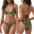 thumbnail image 3 of Kdxio Pineapples with Palm Leaves for Women's Two-Piece Swimsuit Adjustable Ties Removable Cups Beachwear for Pool Vacation, 3 of 6