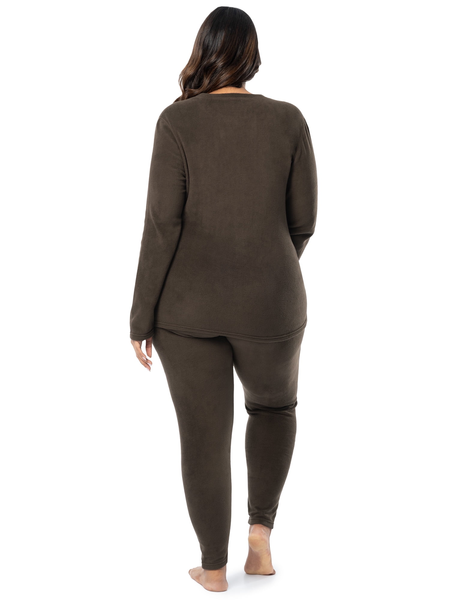 Fruit of the Loom Women's Stretch Fleece Thermal Top and Bottom Set, Sizes S-4X