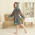 thumbnail image 4 of FORMRS Niños Bathrobe Unisex Hooded Robe Soft Plush Pajamas Sleepwear, Size 2-3T, Abstract Eagle, 4 of 7