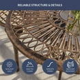 Belleze 3PC Outside Balcony Bistro Set, Cast Iron & Aluminum Patio
