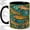 Black, variant on Rainbow Trout Accent Mug, 11oz Ceramic Coffee Cup for Anglers