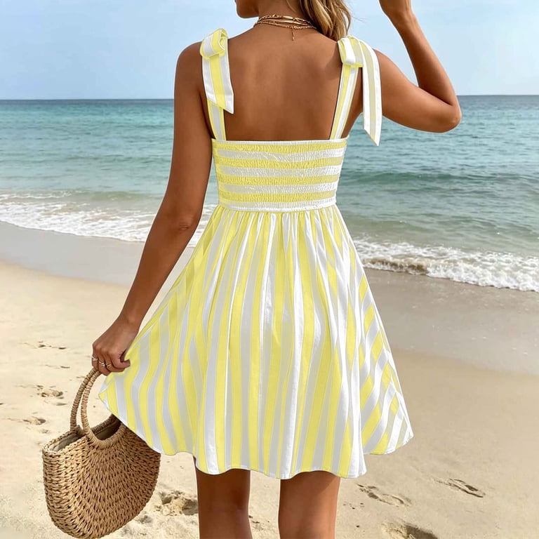 ruched fit and flare dress in yellow Nova Yellow Fit and Flare Dress