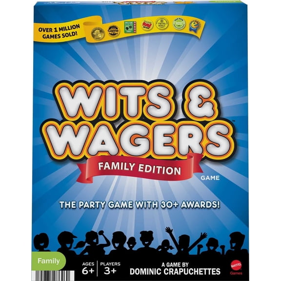 Wits & Wagers Family Edition Board Game for Kids and Adults with Dry Erase Boards & Markers