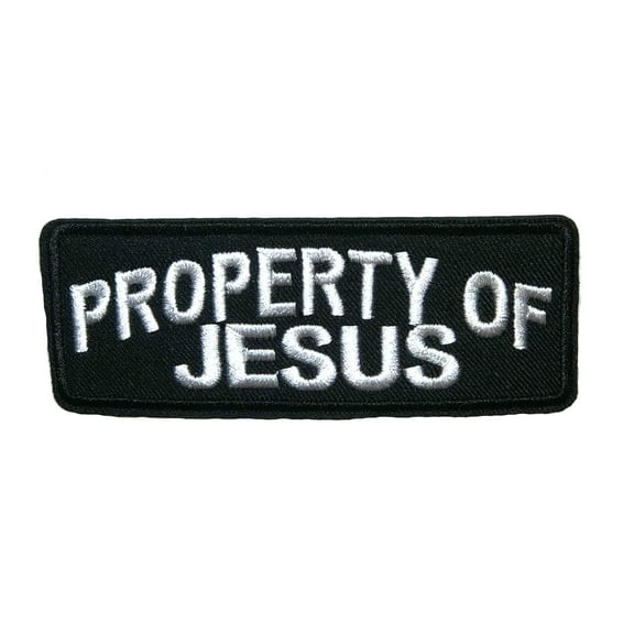 Property of Jesus 4" W x 1.5" T Iron/Sew On Decorative Patch
