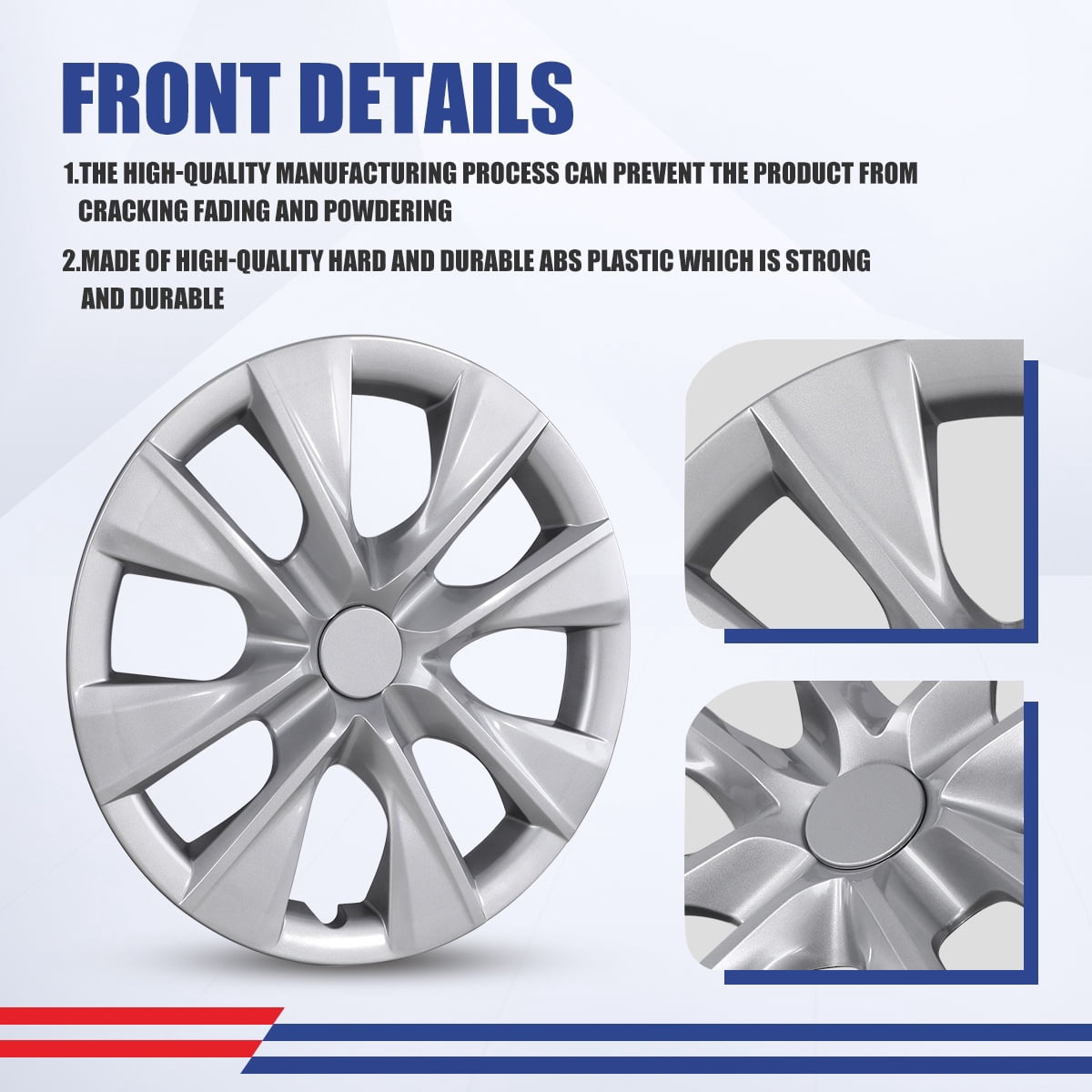 15" Set Of 4 Hubcaps Wheel Rims Cover for 2009-2019 TOYOTA COROLLA Compatible With Steel Wheels Snap On Installation(15-Inch,LACQUER)