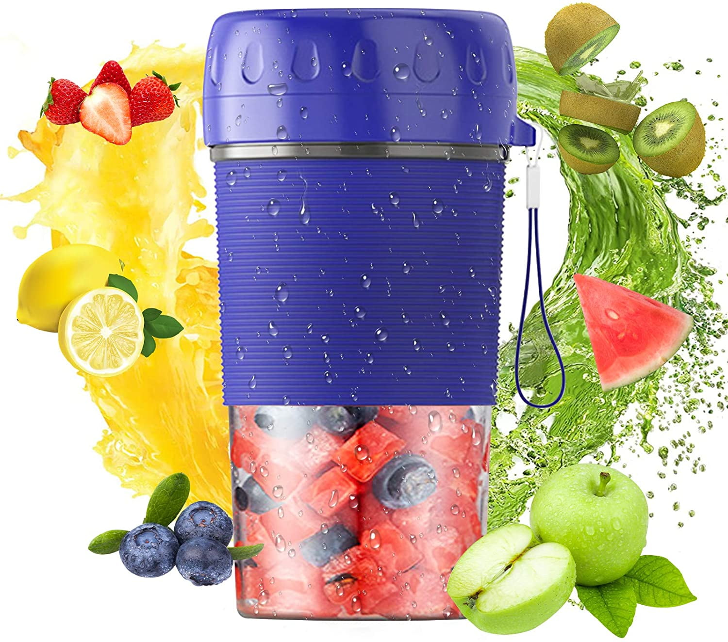 for Fitness Gym Picnic Fathers Day Gift Personal Smoothie Travel Blender 10oZ and 17oZ USB Rechargeable Handheld Fruit Machine BPA Free Mini Blender for Shakes and Smoothies With 2 Cups Purple 