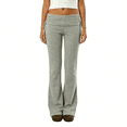 thumbnail image 2 of Inglocry Fold Over Lounge Pants for Women Y2K Low Rise Wide Leg Yoga Sweatpants Stretchy Foldover Pants Workout Bottoms 2026 Light Gray S, 2 of 3