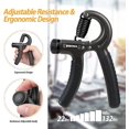 thumbnail image 3 of Paquete de 2 entrenadores de fuerza de agarre, fortalecedor de agarre manual, resistencia ajustable de 22 a 132 libras (10 a 60 kg), pinza antideslizante, perfecto para músicos, atletas y, 3 of 5