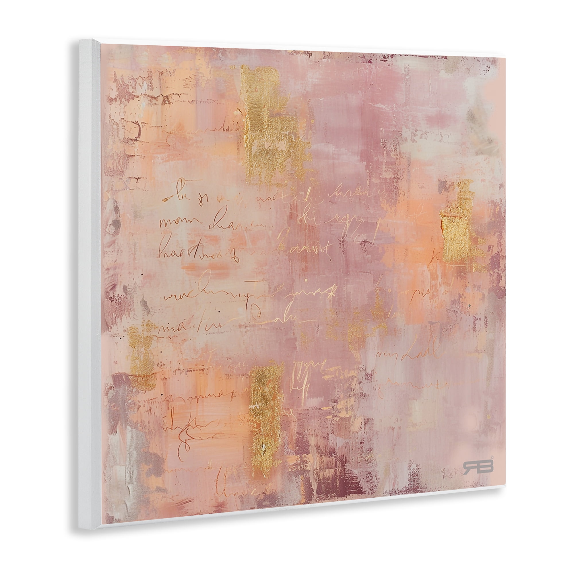 Stupell Industries Composition with Glam Script Abstract Painting Unframed Art Print Wall Art, 12 x 12