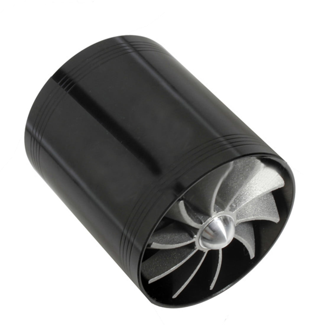 Black Supercharger Single Turbonator Air Intake Fuel Saver Turbo Fan Universal Car