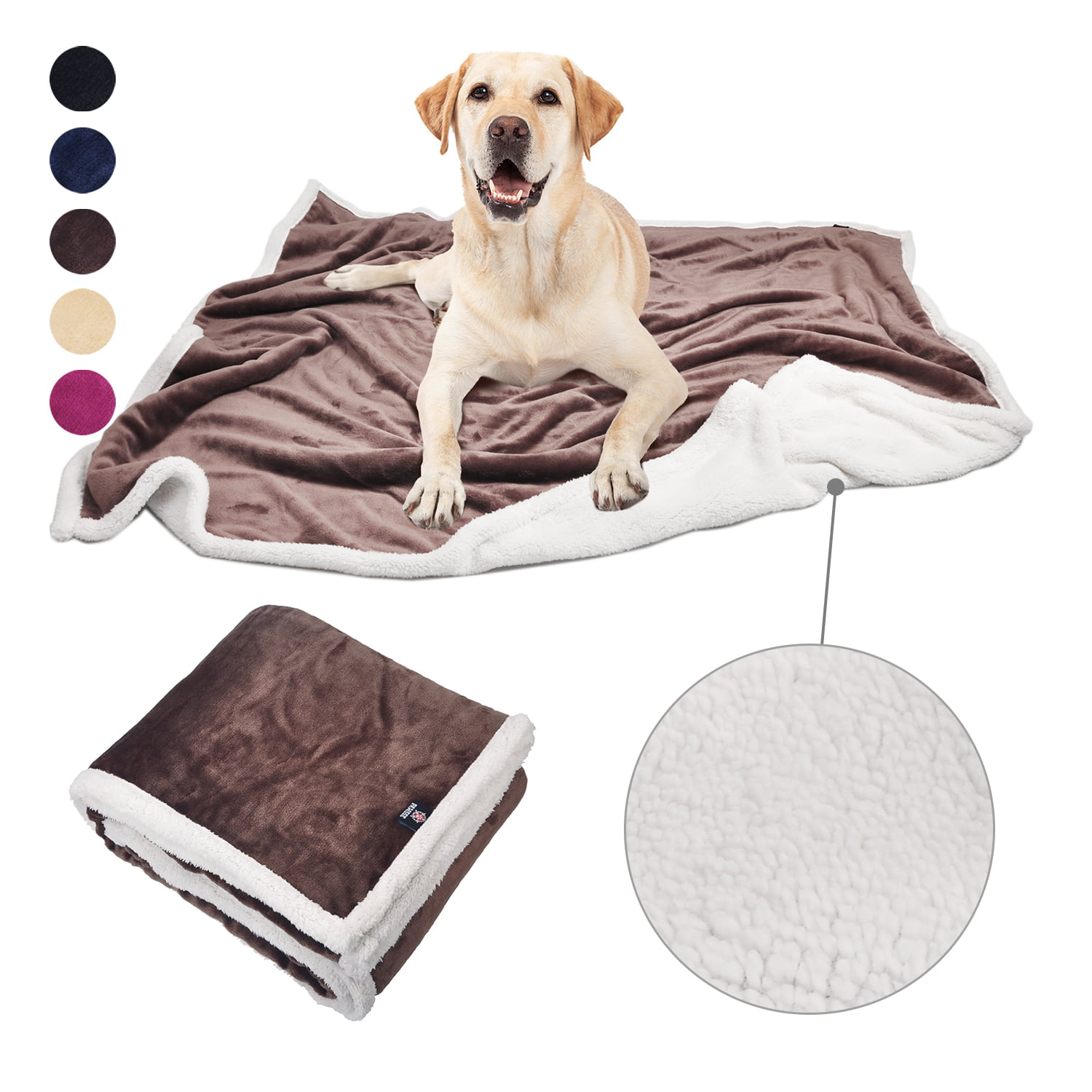 Reversible Sofa Car Warm Pet Blanket for Dog Bed PetAmi Dog Blanket Sherpa Dog Blanket Couch Plush