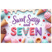 Yatrandify Ice Cream Theme Sweet Birthday Banner Candy Cone Decorative Backdrop for Kids Party Celebration Decoration Event