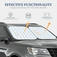 thumbnail image 7 of Picia Blue Checkboard 2 Piece Car Windshield Sun Shade Foldable | Foldable Sun Shield for Front Window Blocks UV Rays and Keeps Your Vehicle Cool-Small, 7 of 7