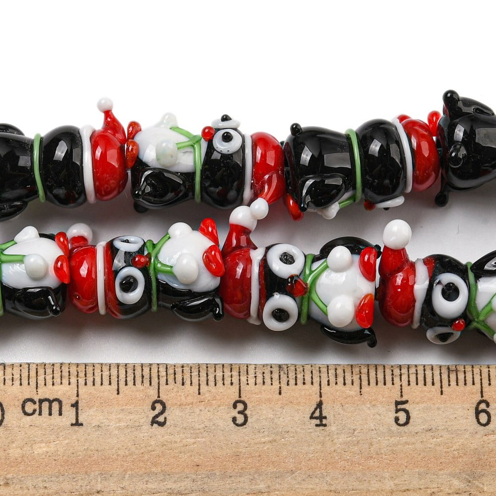 1Strand Handmade Lampwork Beads Strands Penguin 19~20x15.5~17x12~13mm Hole: 1.2~1.4mm 25pcs/strand 19.09 inch(48.5cm)