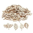 thumbnail image 4 of 50Pack Leaves Wooden Pieces Mixed Wood Chip Painting Drawing Crafts, 4 of 7