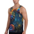 thumbnail image 2 of Lsque Neon Seahorse Underwater Realm Pattern Mens Tank Tops Muscle Athletic Quick Dry Sleeveless Workout Fitness T Shirts Beach Tank Top, Loose-fit Sleeveless Shirt for Men-XX-Large, 2 of 7