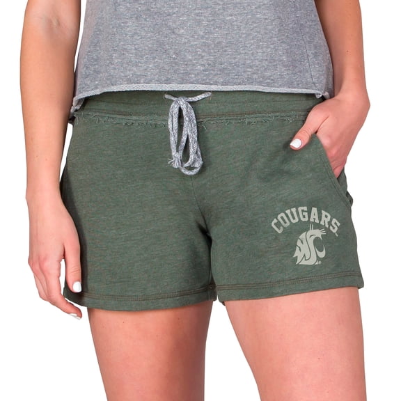 Women's-Concepts Sport Green Washington State Cougars Mainstream French Terry Tri-Blend Shorts