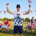 thumbnail image 5 of USA 2026 Soccer Cup V-Neck Jersey for Men, Short Sleeve Football Kit Shirt with Red White Blue Gradient & "USA" Print, Breathable Athletic Uniform Top, Lightweight Fan Gear, 1 PC White XXXXXL, 5 of 8