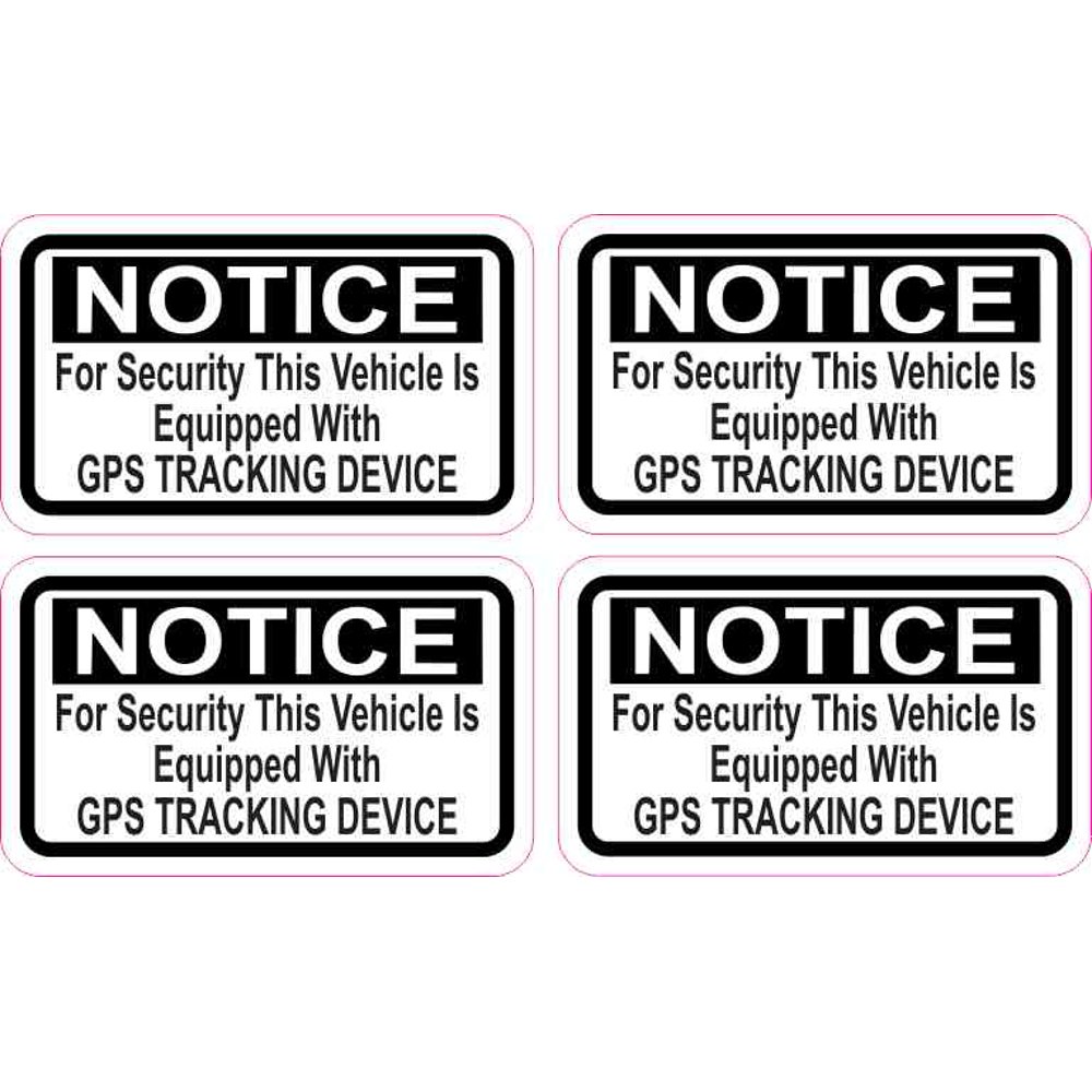 2.5in x 1.5in Vehicle Equipped with GPS Tracking Stickers