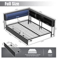 thumbnail image 2 of Corner Bed Frame with Storage Bookcase, Full Daybed with Storage Drawers Underneath, Bed Unit with Charging Station and LED Light, 2 of 9