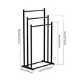thumbnail image 3 of Standing Towel Rack, 3-Tier Metal Towel Rail, Freestanding Towel Holder, Black for Bathroom, Clothes Airer & Bathroom Accessories, Modern & Stable, 3 of 6