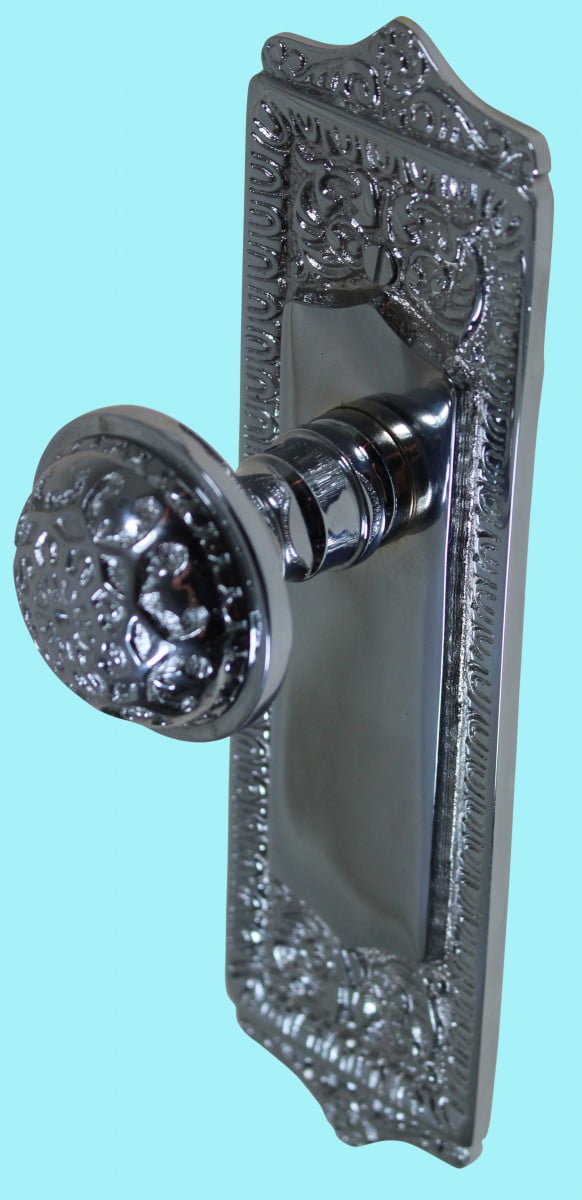 Antique Chrome plated Solid Brass 2.13" Door knob Passage set | Renovators Supply