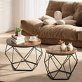 thumbnail image 2 of CONCETTA Small Round Coffee Table Set of 2, Nesting Side Tables for Living Room or Bedroom, Modern Accent End Tables,Rust, 2 of 9