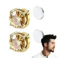 thumbnail image 4 of Pendientes magnéticos de cristal dorados shaofei para hombres y mujeres, 4 of 5