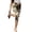 Beige, variant on Pants for Women - Leopard Print Pleated Capri Yoga Pants - Slimming High Waist Bottoms Capri Pants for Women,Multicolor 2XL
