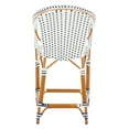 thumbnail image 5 of SAFAVIEH California Outdoor Patio Counter Stool w/ Arm, White/Navy, 5 of 11