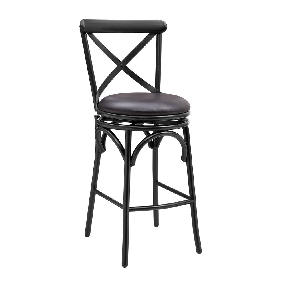 Home Fare Distressed Antique Black Metal Swivel Barstool