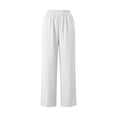 thumbnail image 5 of fatyb Womens Straight Leg Pants Elastic Waist Casual Long Pants Lightweight Plain Trousers with Pockets, 5 of 6